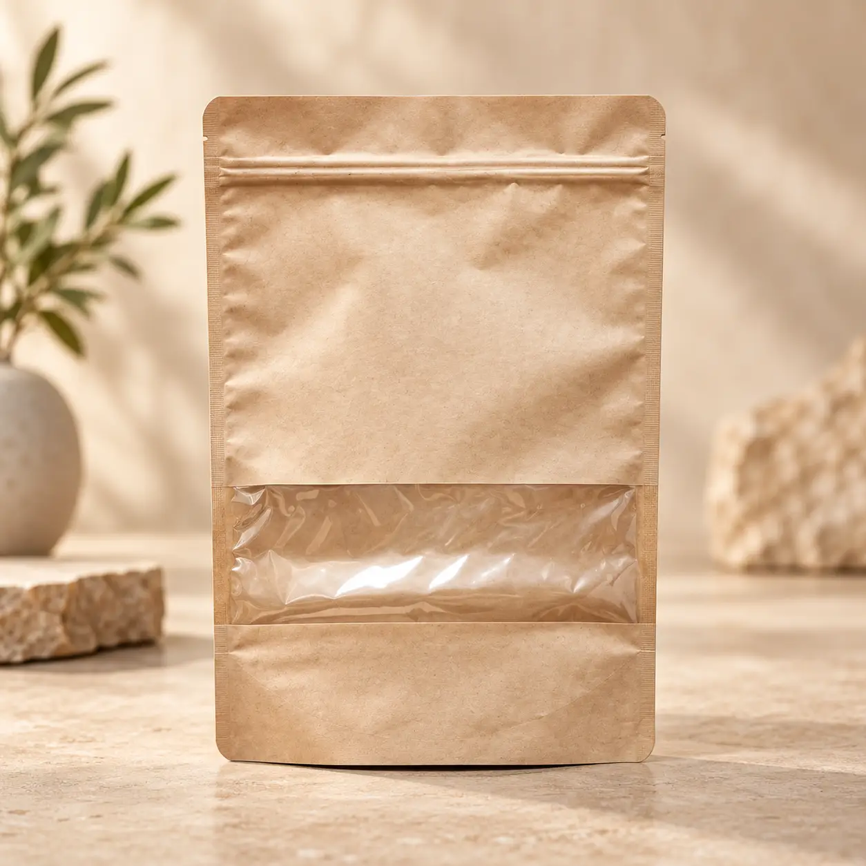 20x30 Kraft Pencereli Doypack